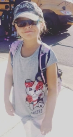 katia wearing backpack